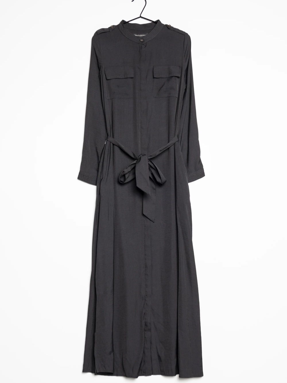 Banana Republic Black Maxi Shirt Dress